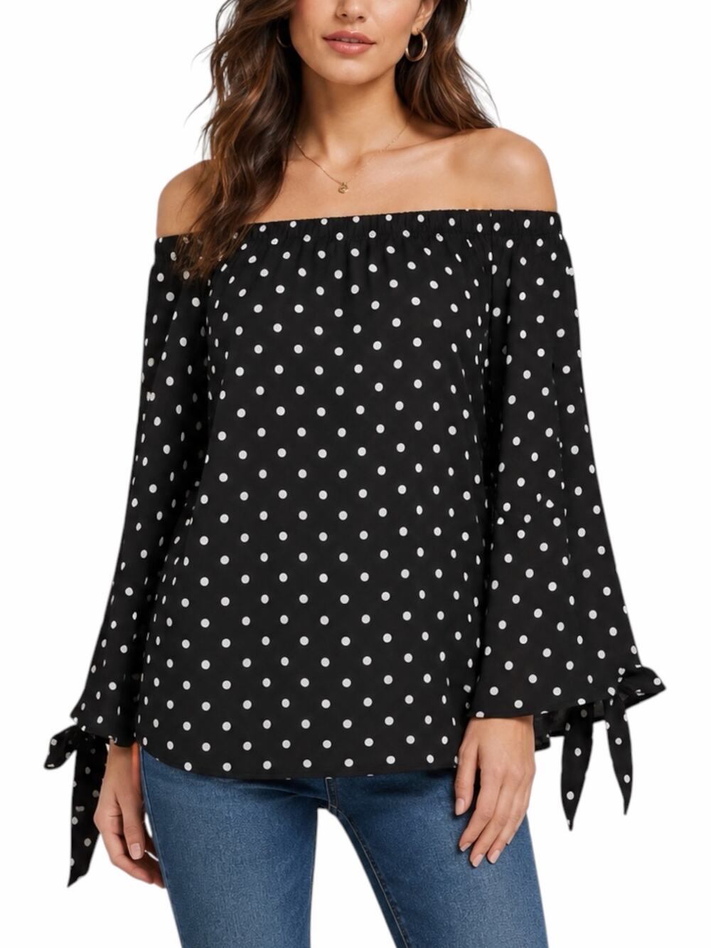 One Teaspoon for Free People Bonnie Ace Off Shoulder Dot Top Size 8